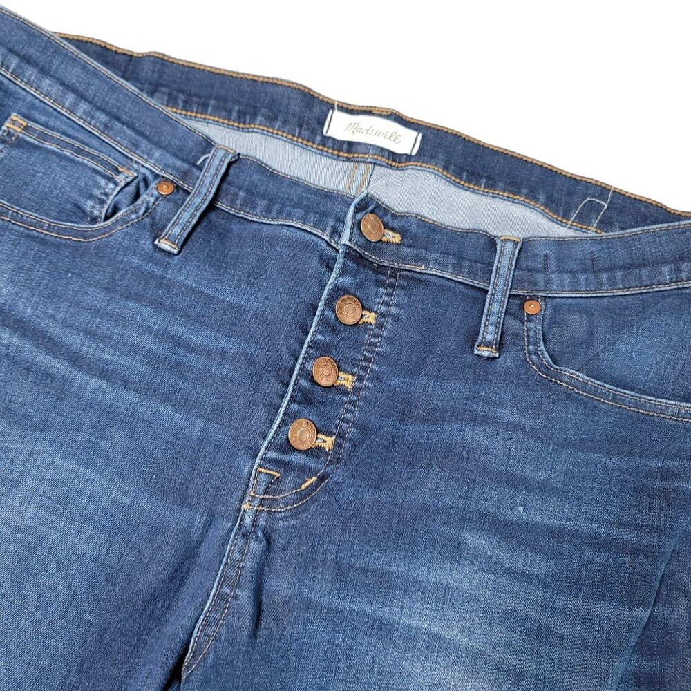 Madewell 9" mid-rise skinny button fly jeans size 34 Petite style AB046 - Picture 5 of 12